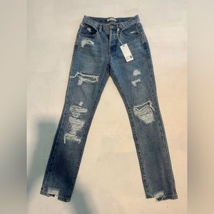 Fashion Nova High Waisted Straight Leg Jeans